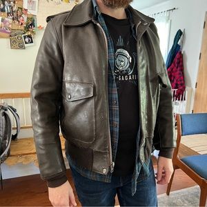 Men’s leather flight jacket size 40